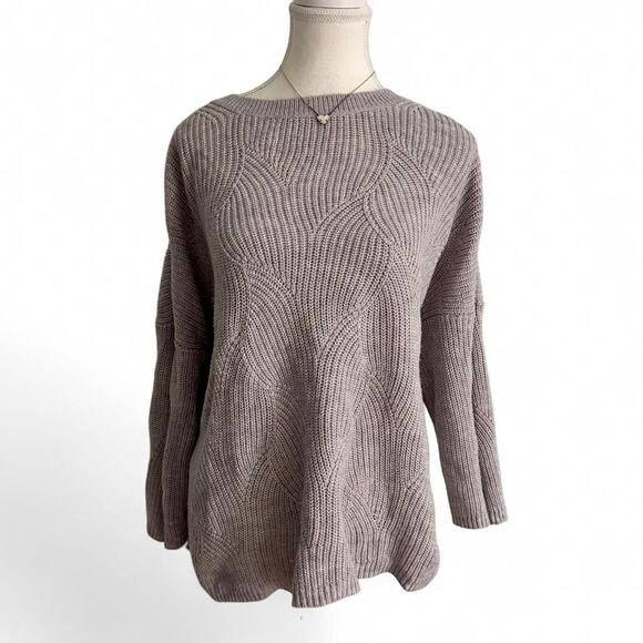 Jil Sander Sweaters - Patterned Super Light Purple - Grey Toned Cotton Knitted Sweater J. Jil Size L